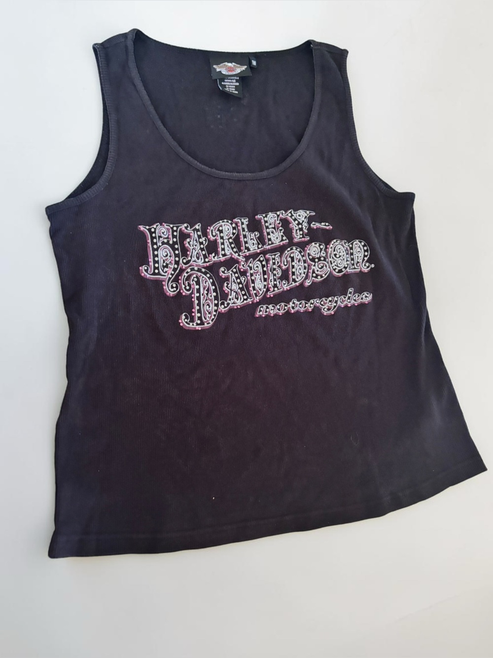 Harley-Davidson Ribbed Tank Top Femme Noir Taille M